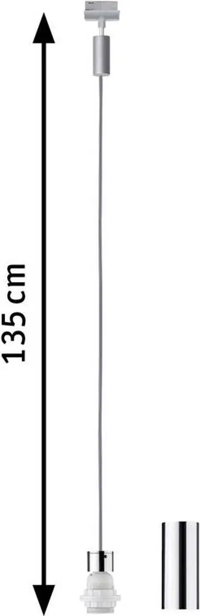 Paulmann 230V-railsysteemlamp E27 20W LED - Chroom - afbeelding 2 van 6