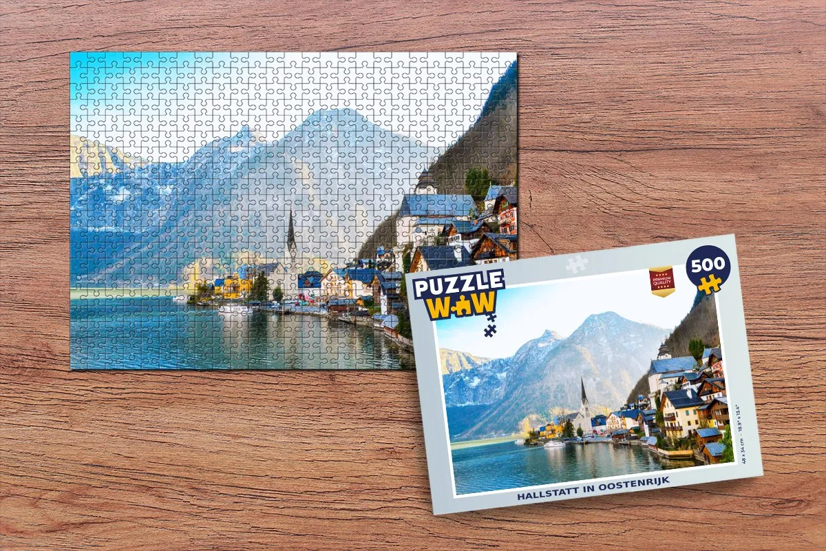 PuzzleWow Hallstatt Oostenrijk Legpuzzel 500 Stuks - Multicolor