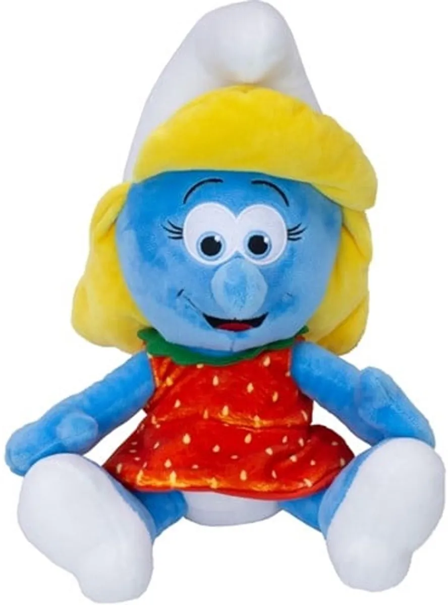 De Smurfen Smurfin Aardbei Jurk Pluche Knuffel 30cm