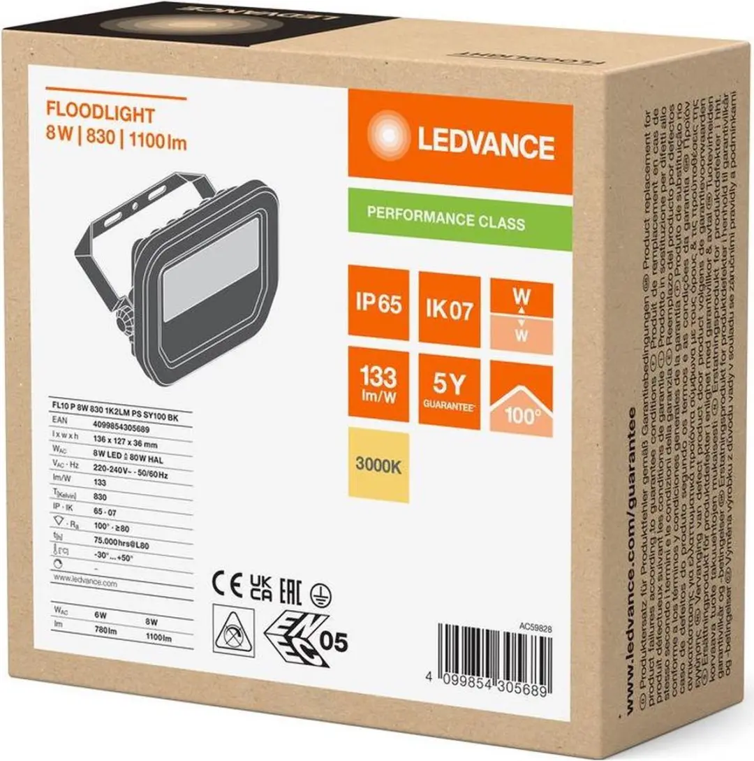 Ledvance LED Floodlight 8W 3000K IP66 - Donkergroen - afbeelding 4 van 5
