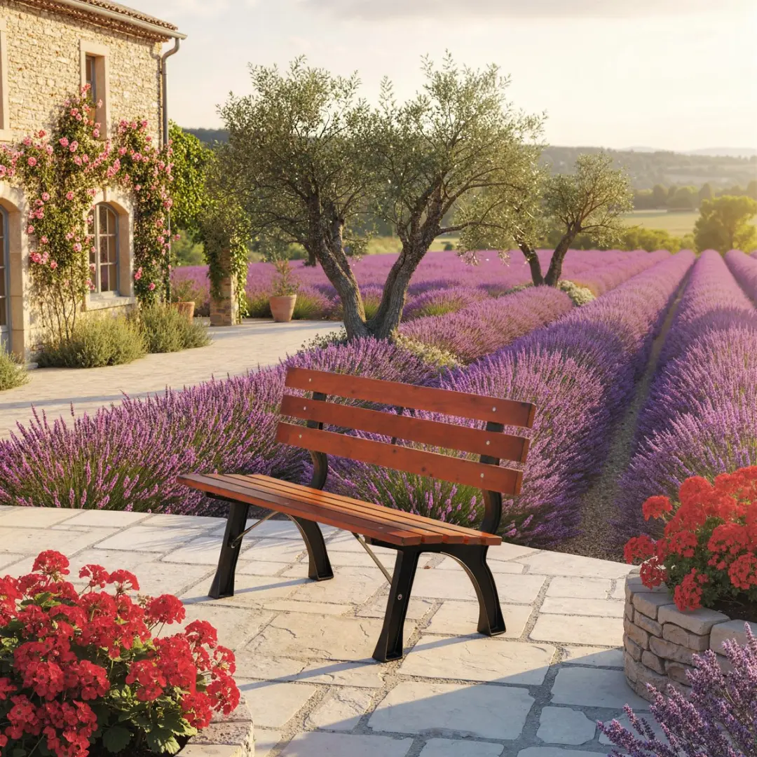 Outsunny Tuinbank 120x57x70cm - Koffiebruin - afbeelding 3 van 6