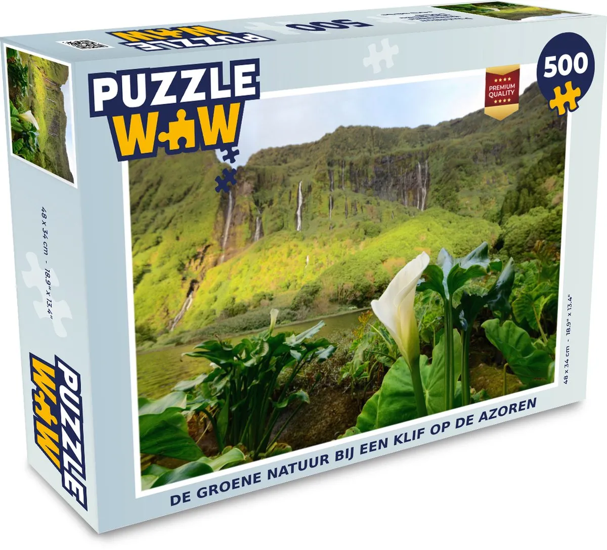 PuzzleWow Legpuzzel Azoren Klif 500 Stuks - Multicolor