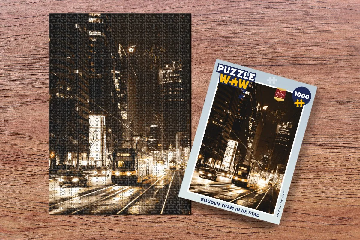 PuzzleWow Tram Straat Legpuzzel 1000 Stuks - Multicolor