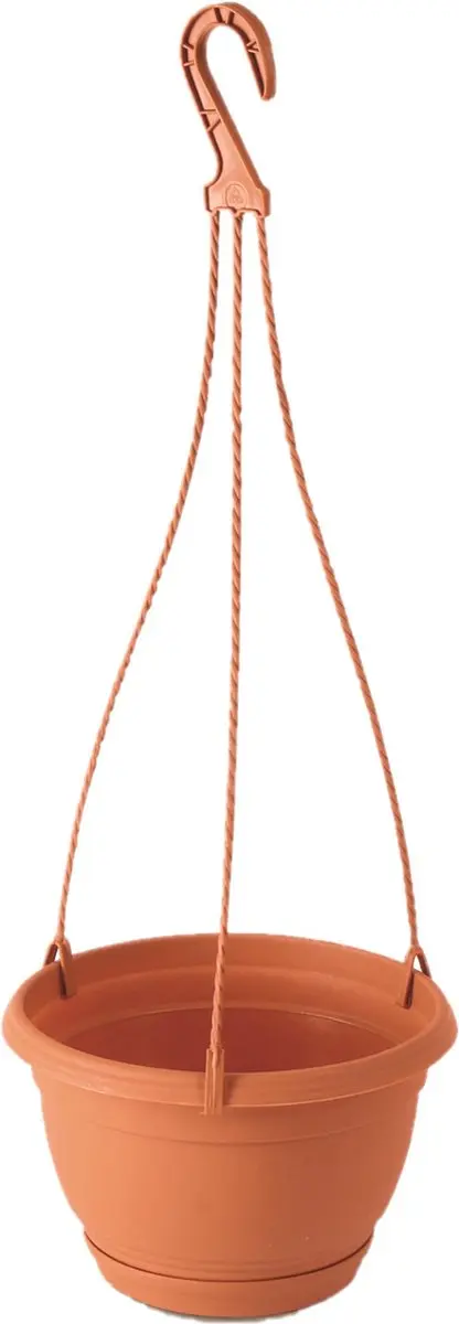 Prosperplast Bloempot/plantenpot Agro - hangend - met opvangschaal - 24 x 15 cm - hangplant