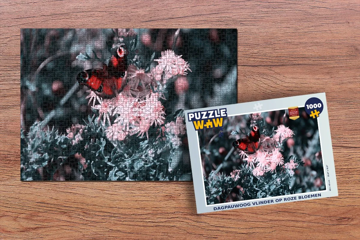 PuzzleWow Dagpauwoog Vlinder Legpuzzel 1000 Stuks - Multicolor