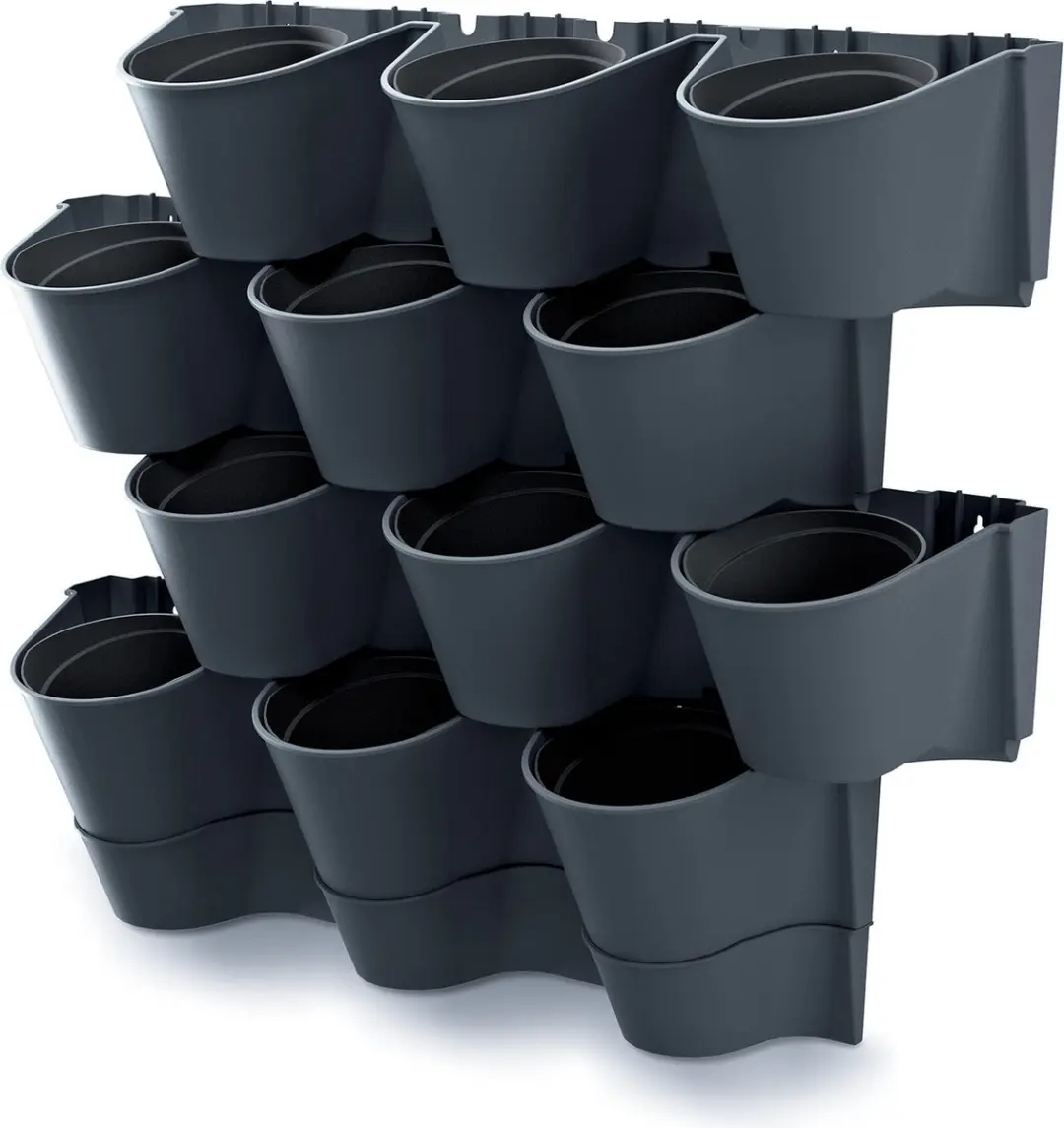 Prosperplast Cascade Wall Verticale Tuin - Antraciet - 12 Potten