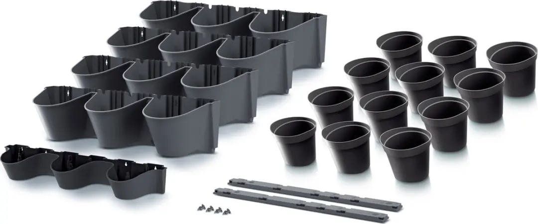 Prosperplast Cascade Wall Verticale Tuin - Antraciet - 12 Potten - afbeelding 3 van 6