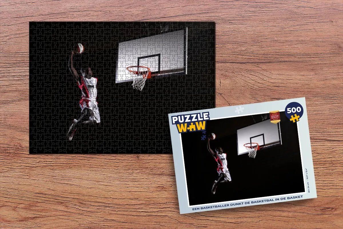 PuzzleWow Legpuzzel Basketballer 500 Stuks - Multicolor