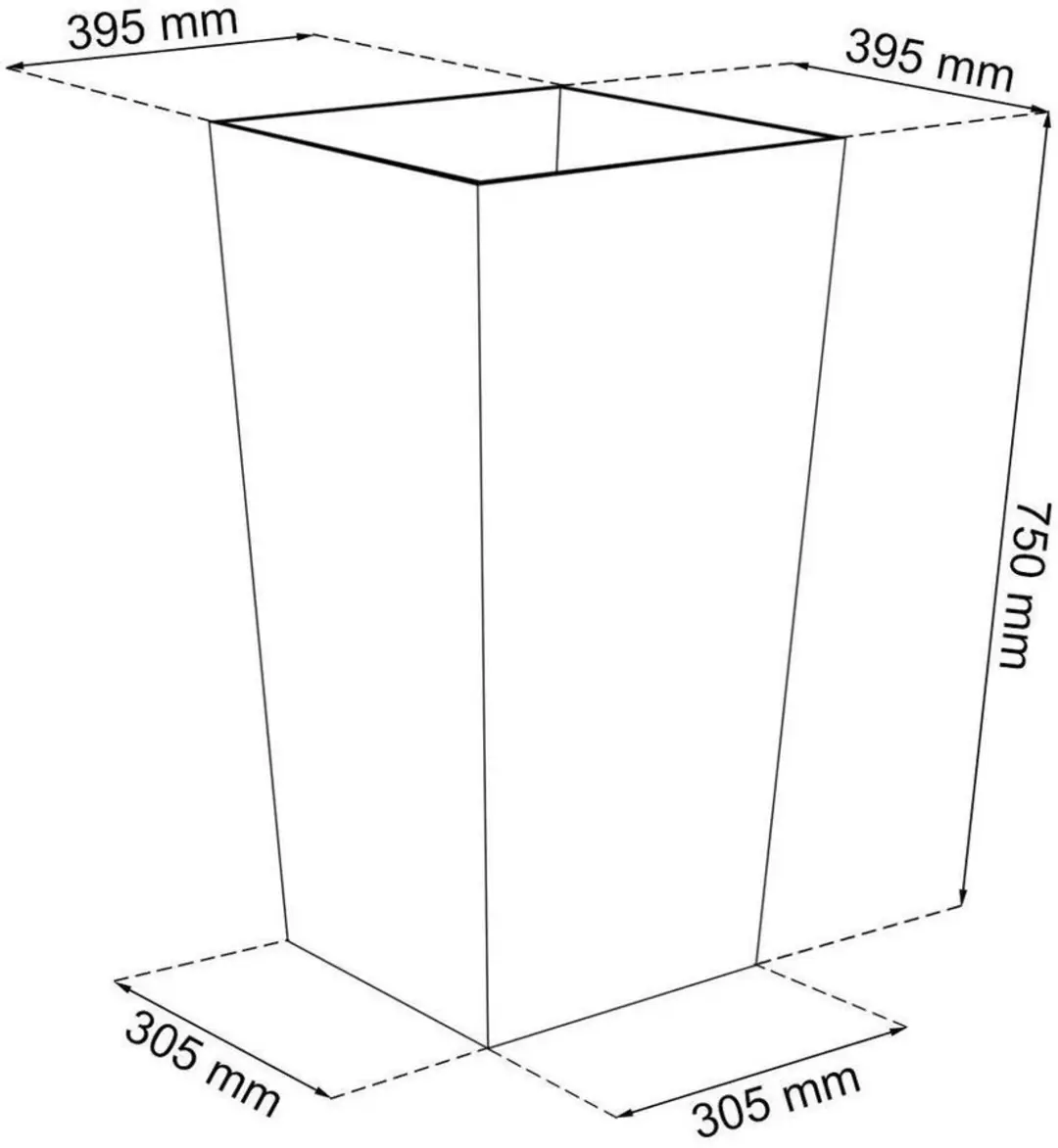 Prosperplast Urbi Square Hoge Plantenbak XXL - Antraciet 40x40cm - afbeelding 2 van 6