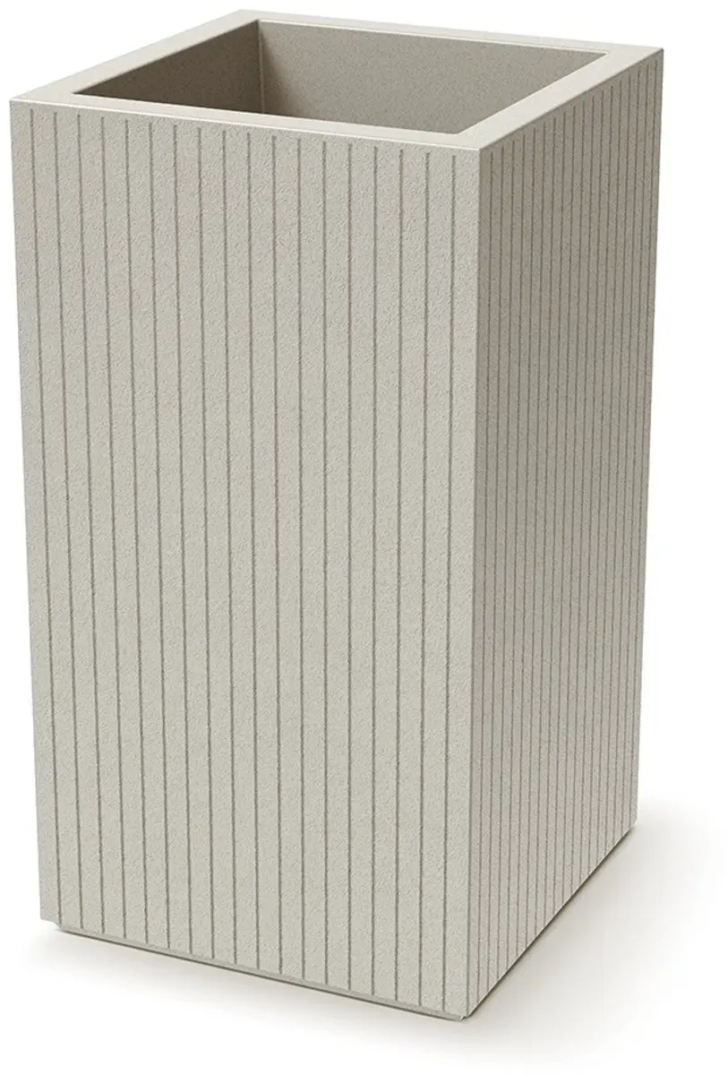 Bloempot Buiten Hoog Vierkant Coro Square High 40x40x70cm ZAND Ethick