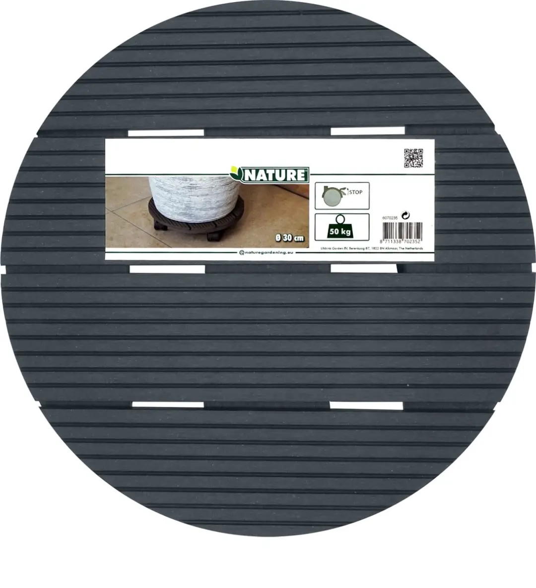 Nature Planttrolley WPC Ø30cm Antraciet - afbeelding 2 van 4