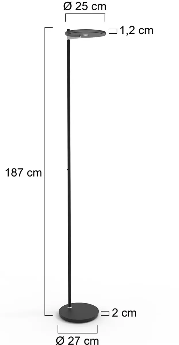 Steinhauer Turound Vloerlamp 2993ZW - 187cm Zwart - afbeelding 5 van 6