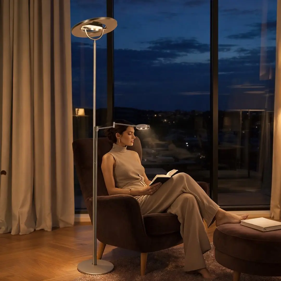 Steinhauer Soleil2 LED Vloerlamp 6500lm - Zilver - afbeelding 5 van 6