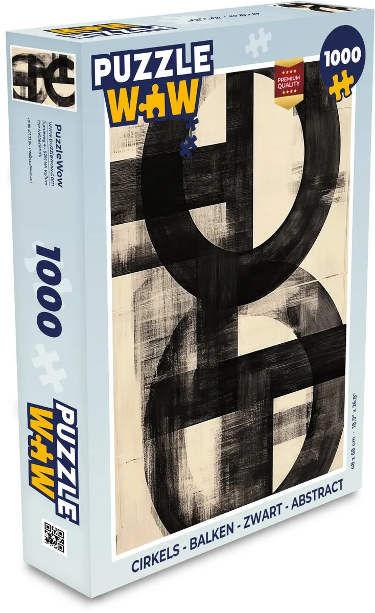 PuzzleWow Cirkels Balken Zwart Abstract Puzzel