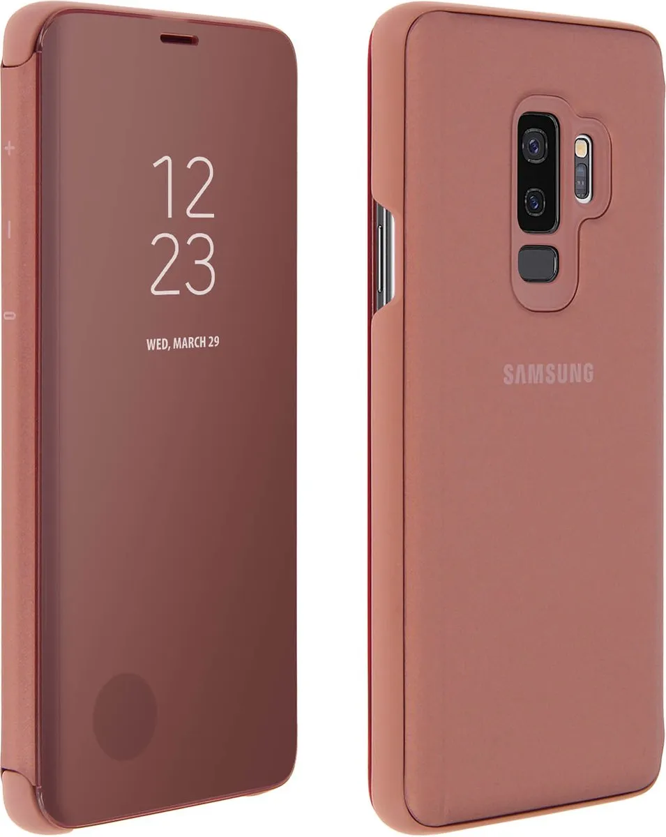 Samsung S9+ Clear View Standing Cover - Goud