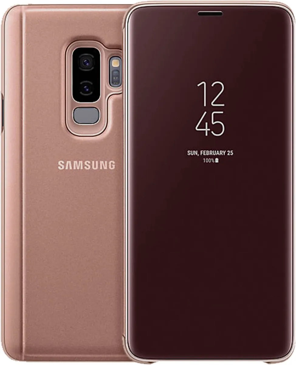 Samsung S9+ Clear View Standing Cover - Goud