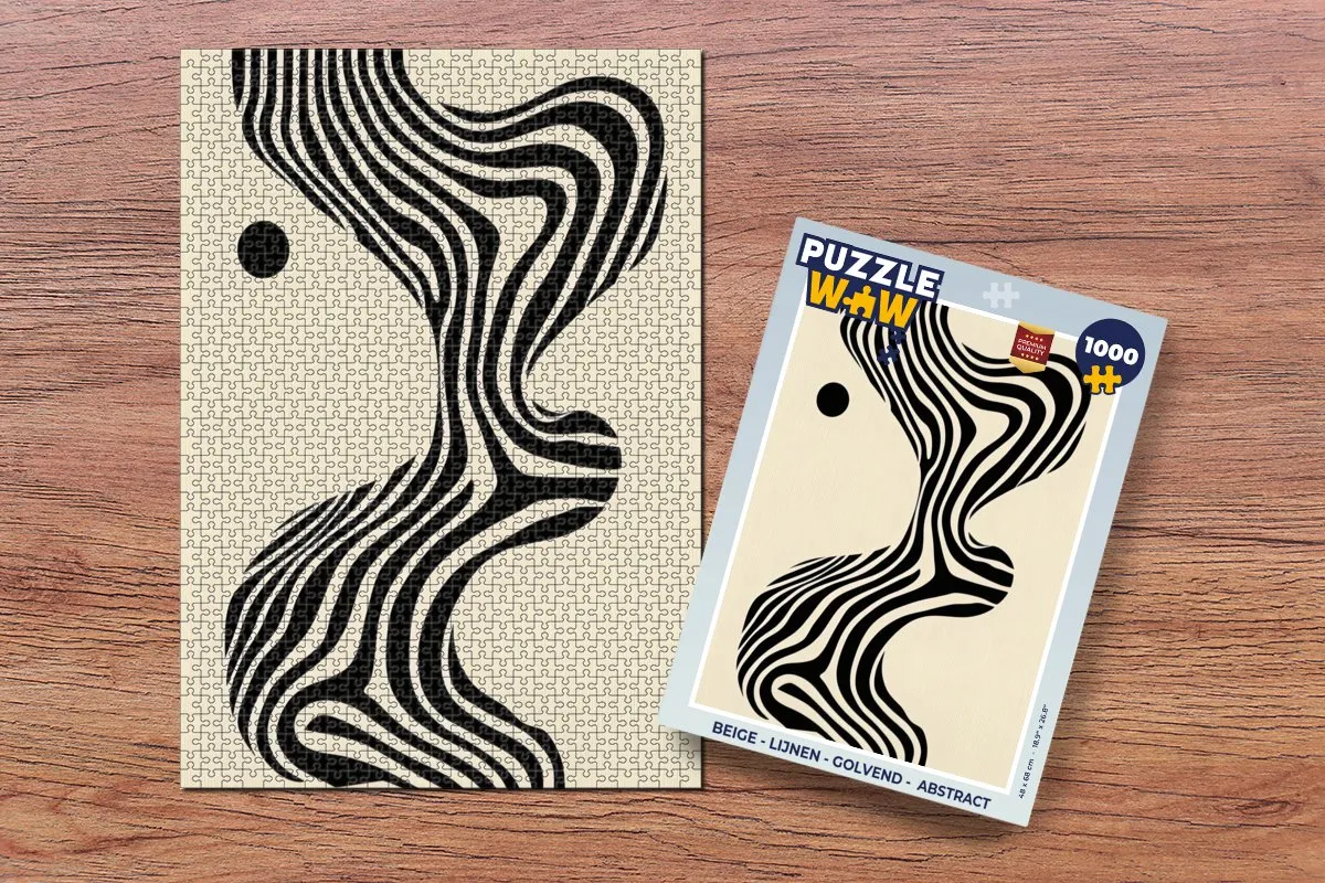 PuzzleWow Legpuzzel 1000 Stukjes - Abstract Lijnen/Golvend
