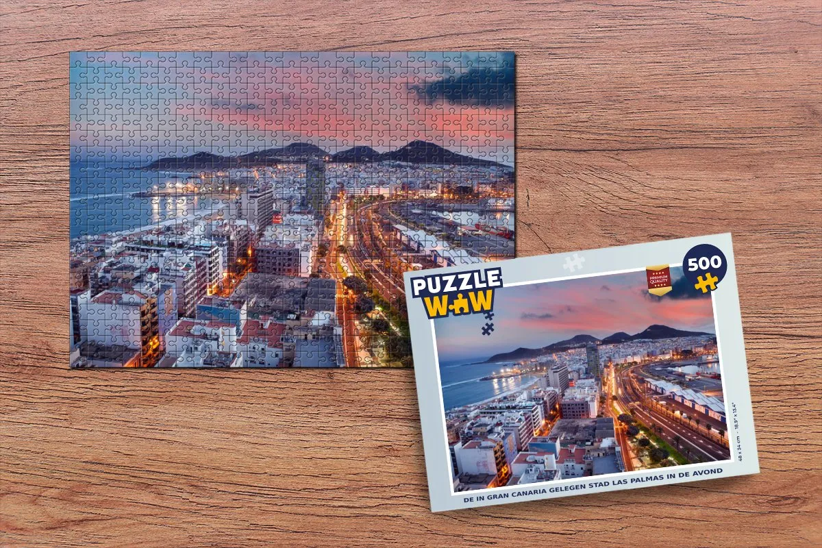 PuzzleWow Las Palmas Avond Legpuzzel 500 Stuks - Multicolor