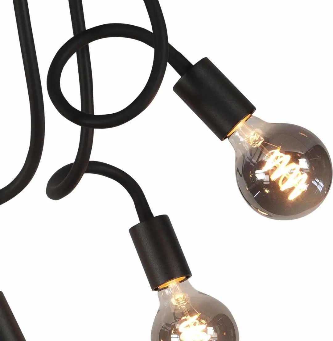 Highlight Plafondlamp Flex 5xE27 - 50cm - Zwart - afbeelding 5 van 6