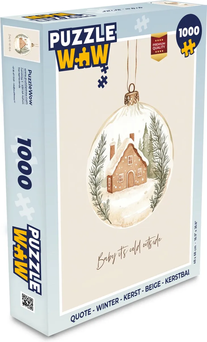 PuzzleWow Kerstbal Legpuzzel 1000 Stuks