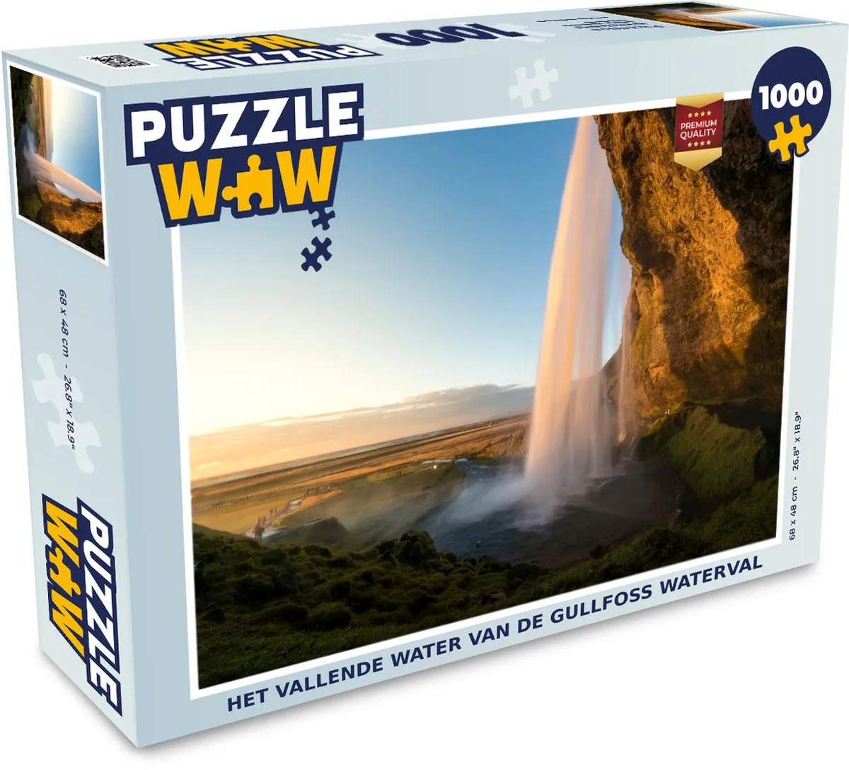 PuzzleWow Het vallende water van de Gullfoss Legpuzzel 1000 Stuks