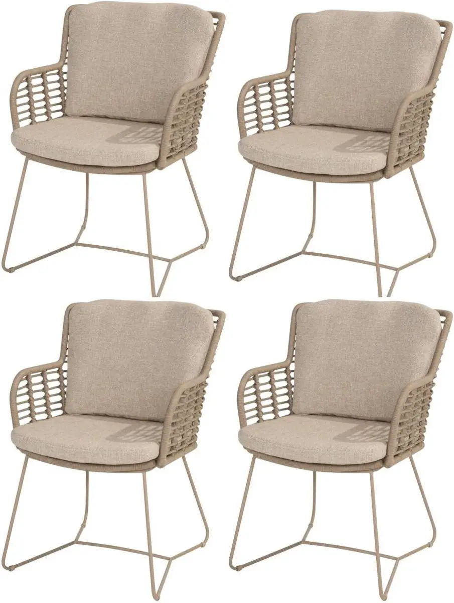 Fabrice tuinstoel latte 4 Seasons Outdoor set van 4