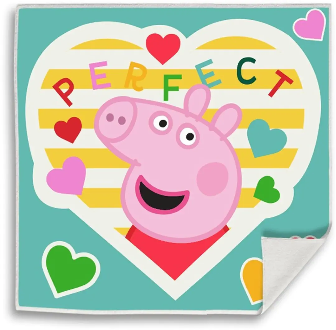Peppa Pig Perfect Magische Handhanddoek, Gezichtshanddoek, Handdoek 30x30cm
