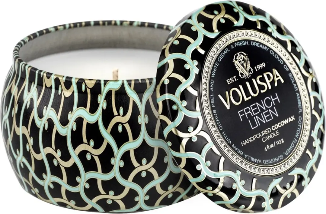 Voluspa Maison Noir French Linen Mini Geurkaars 113g