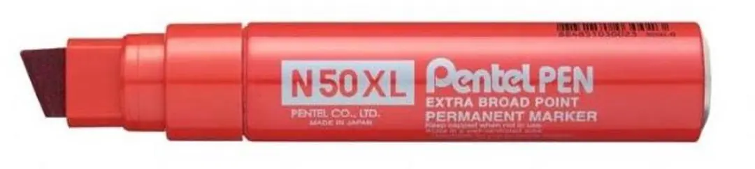 Pentel N50XL permanente marker Beitelvormige punt Rood 6 stuk(s)