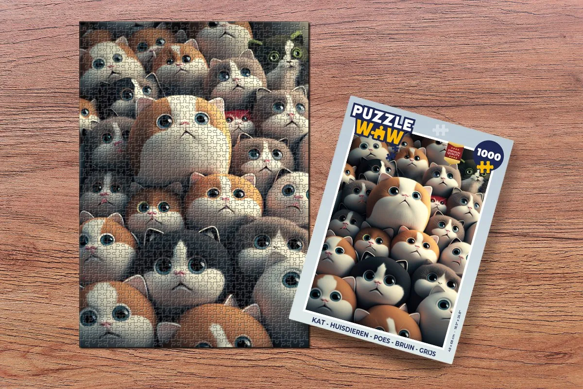 PuzzleWow Kat Huisdieren Legpuzzel 1000 Stuks - Multicolor