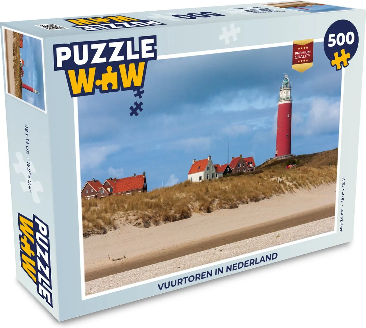 PuzzleWow Legpuzzel Vuurtoren Nederland 500 Stuks - Multicolor