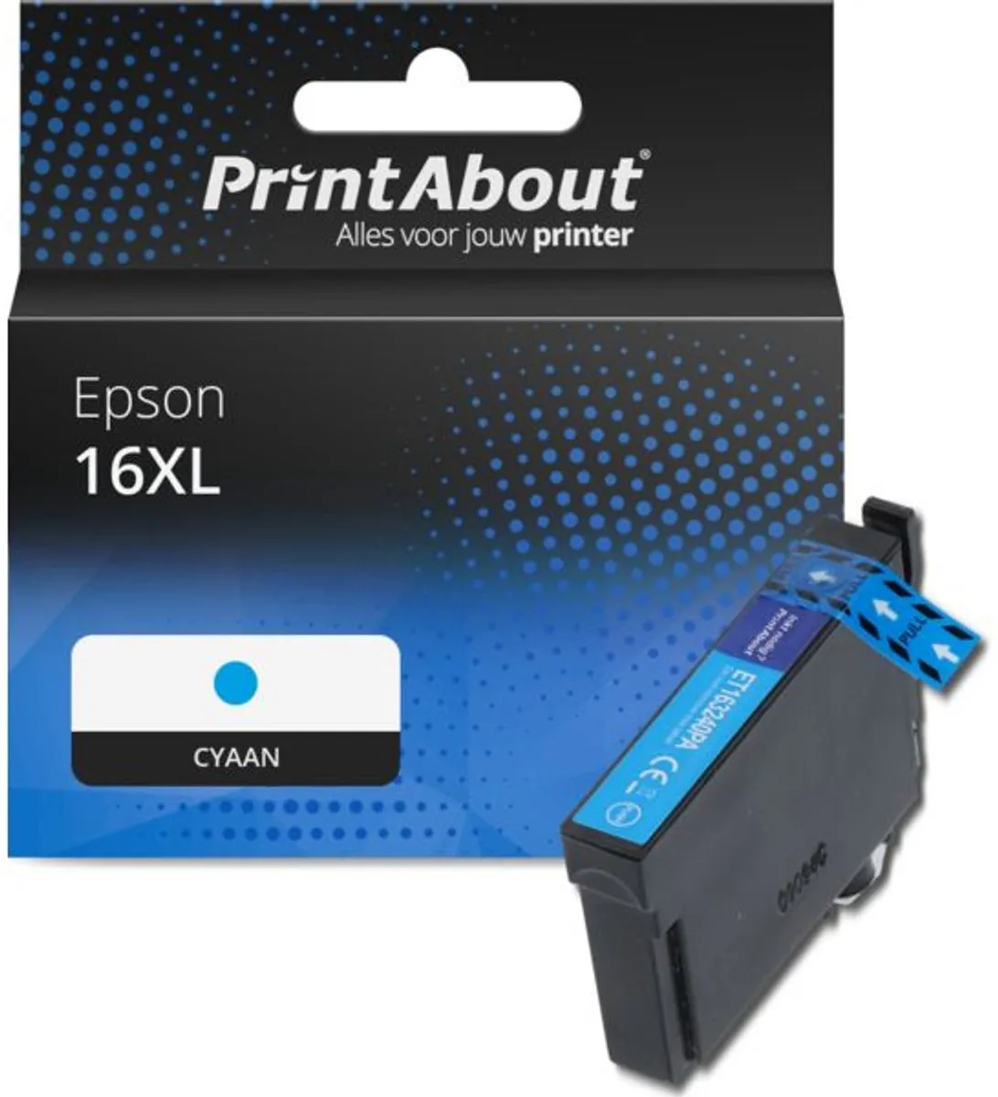 PrintAbout Epson 16XL Cyaan Inktcartridge - 900 Pagina's