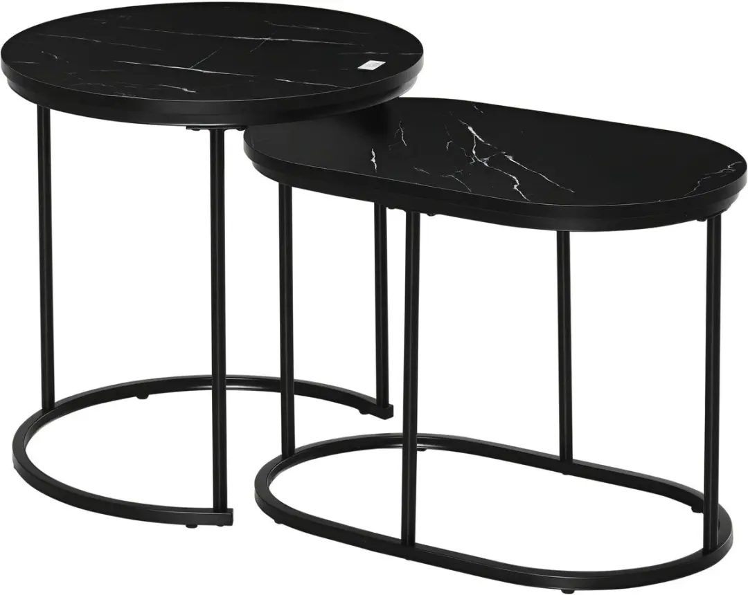 HOMCOM Couchtisch-Set ineinander Verstaubar 839-374