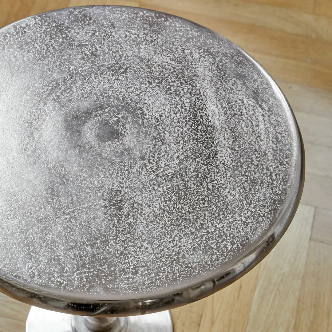 Loberon Bijzettafel Eppeville - Ø44cm Zilverkleurig - afbeelding 4 van 6