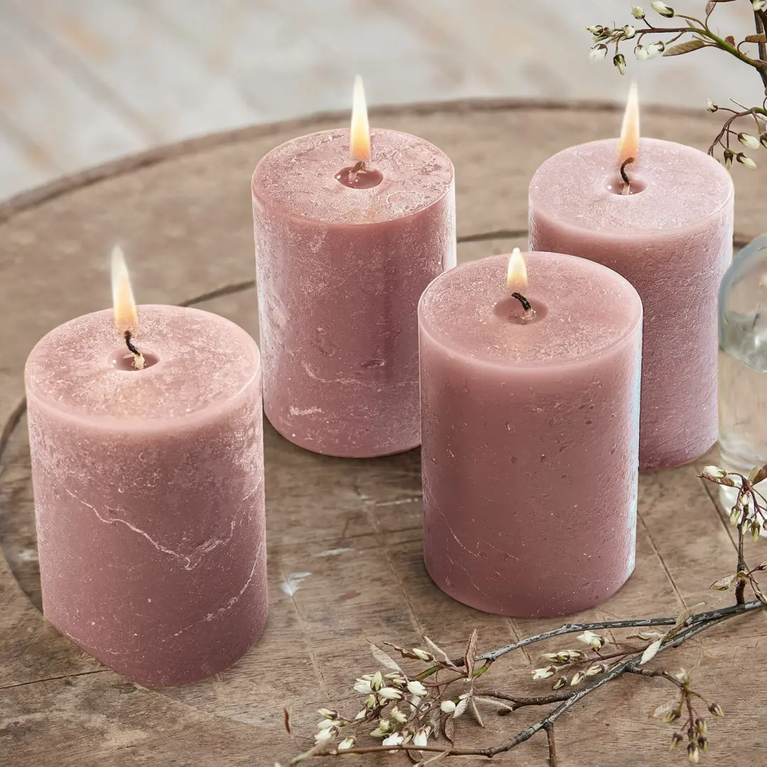 Loberon Virrans Kaarsen - 4 Stuks Roze - afbeelding 4 van 6