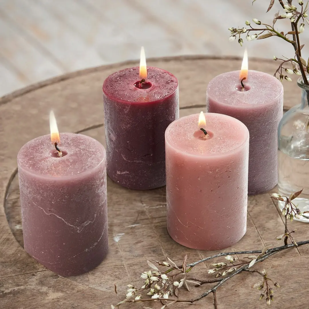 Loberon Virrans Kaarsen - 4 Stuks Roze - afbeelding 5 van 6