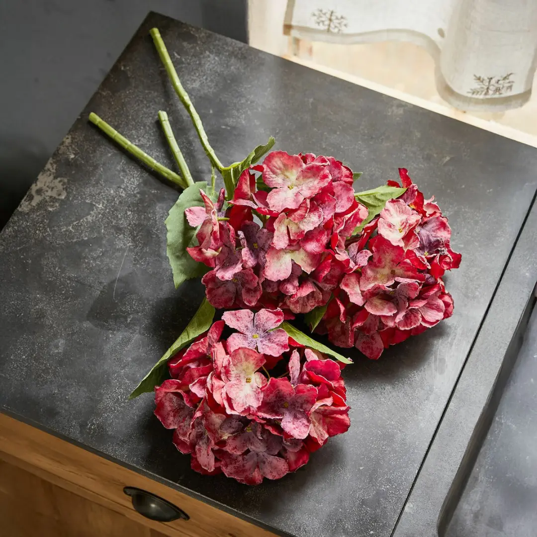 Loberon Sierbloem Virette - 3 Stuks - Bordeaux/Groen - afbeelding 3 van 4