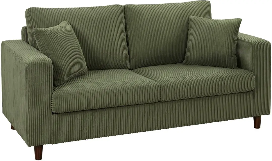 HOMCOM Loveseat-Cord (100 % Polyester), Kautschukholz-Grün