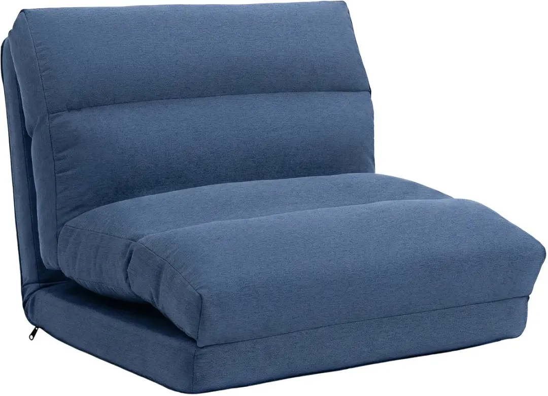 HOMCOM Floor Chair-Polyester, Metall-70L x 72B x 56H cm-Blau