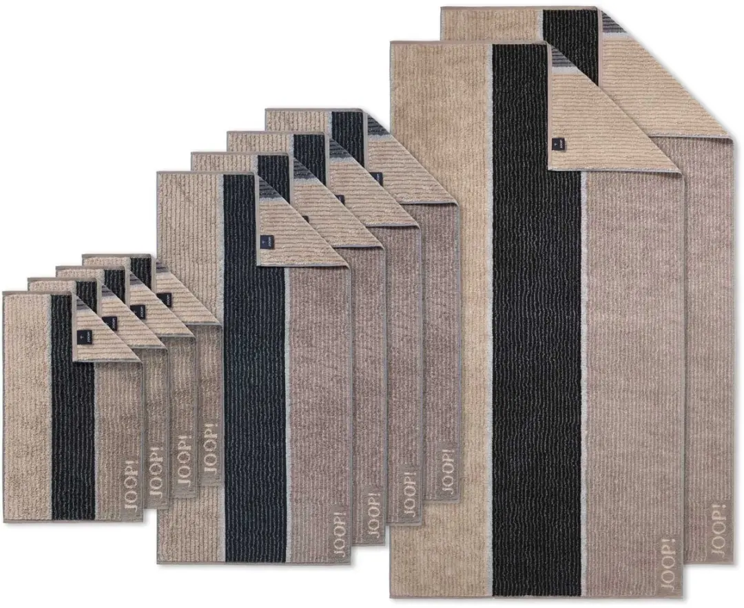 JOOP! Handdoek Signature Lines Een maat, 50x100 Set van 10