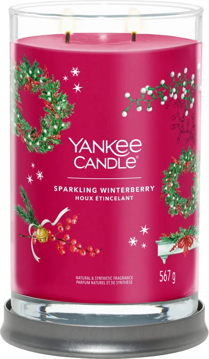 Yankee Candle Sparkling Winterberry Geurkaars - Rood - afbeelding 2 van 3