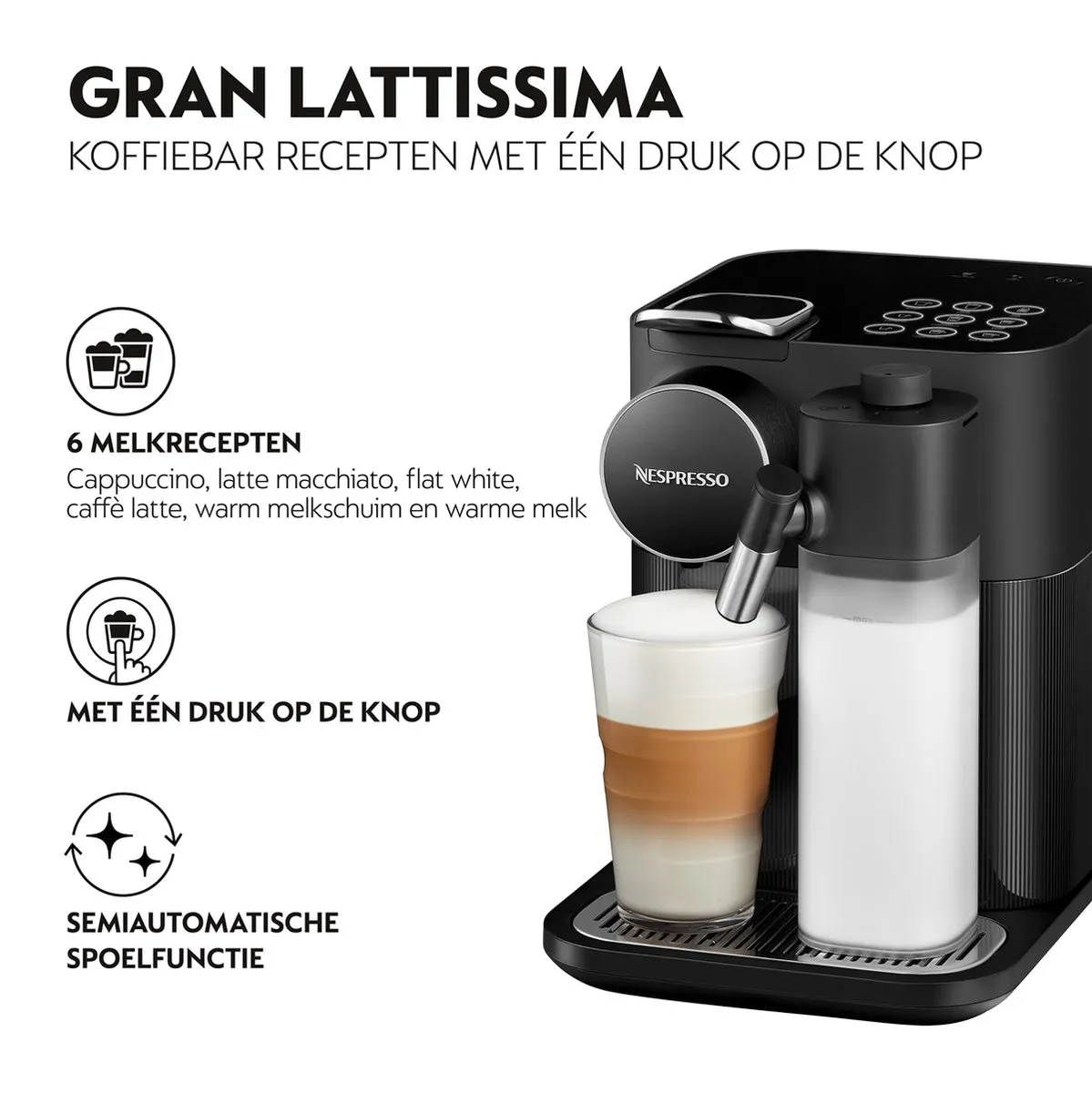 De'Longhi Nespresso Gran Lattissima EN640.B Koffiecupmachine - Zwart