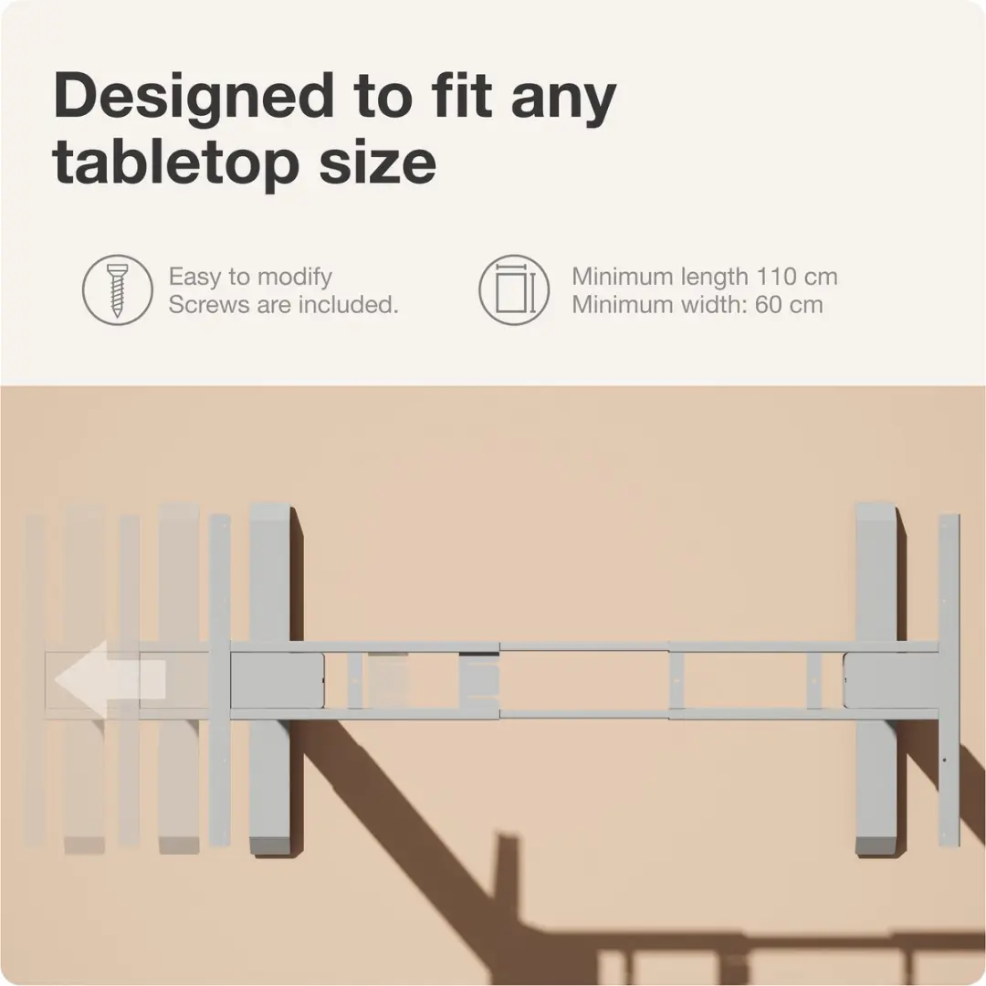 Desktronic HomePro Zit-Sta Bureau - 120x60-200x80cm - Grijs - afbeelding 4 van 6