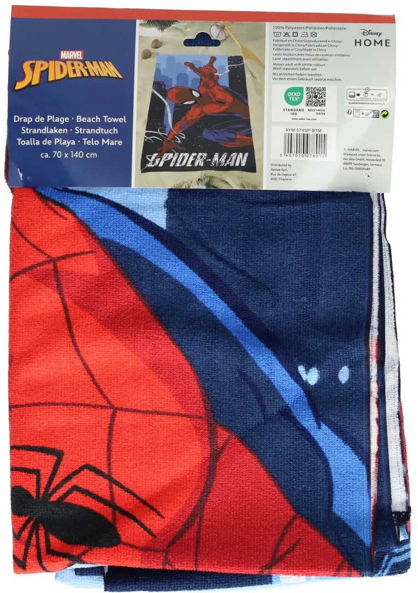 Spider-Man Strandhanddoek 70x140cm Multicolor - afbeelding 3 van 6