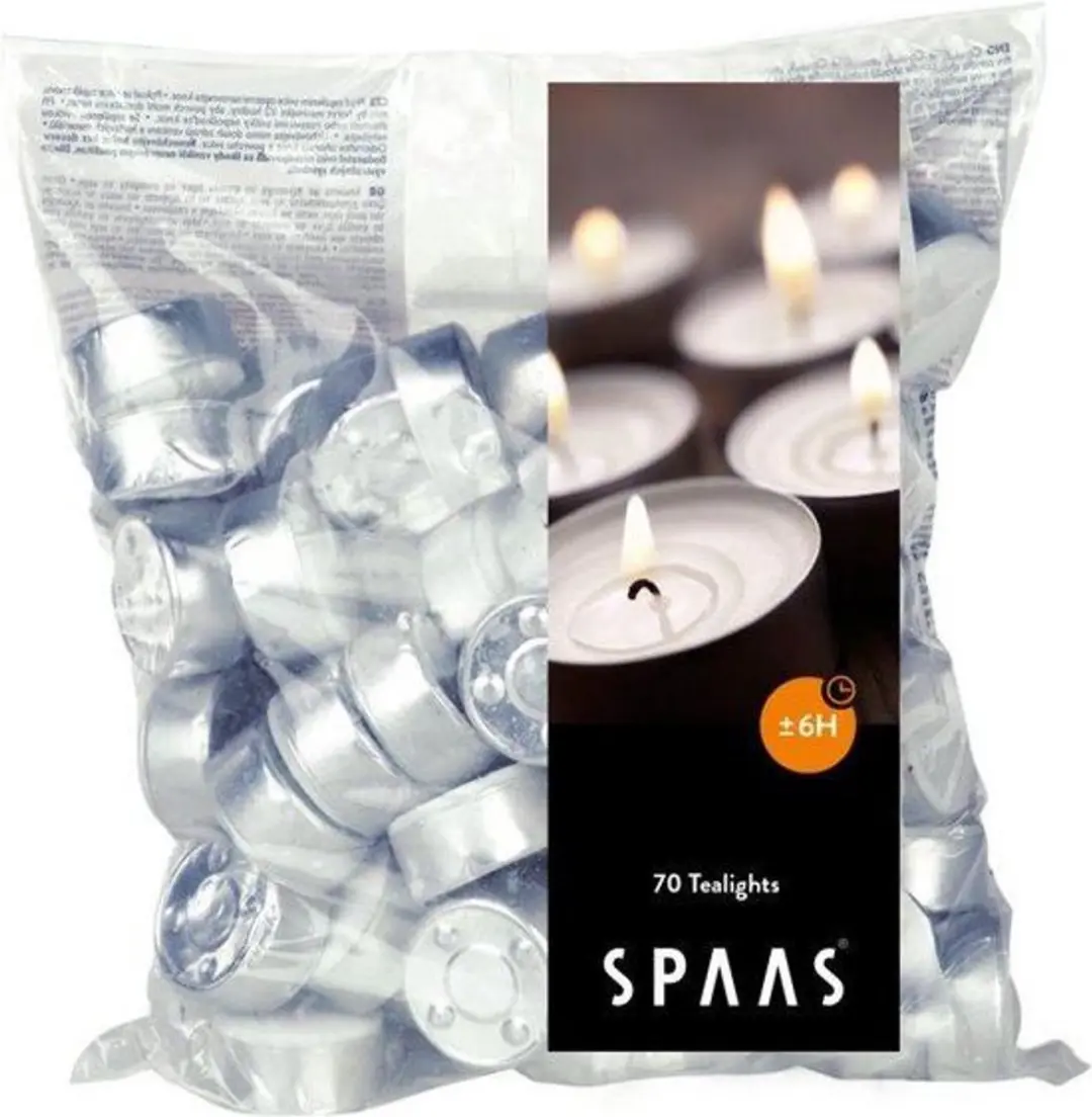 Spaas Theelichtjes Wit - 70 Stuks - afbeelding 2 van 3