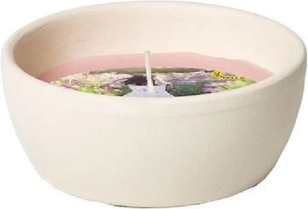 Mini terracottaschaal citronella kaars wit Summer Blossom
