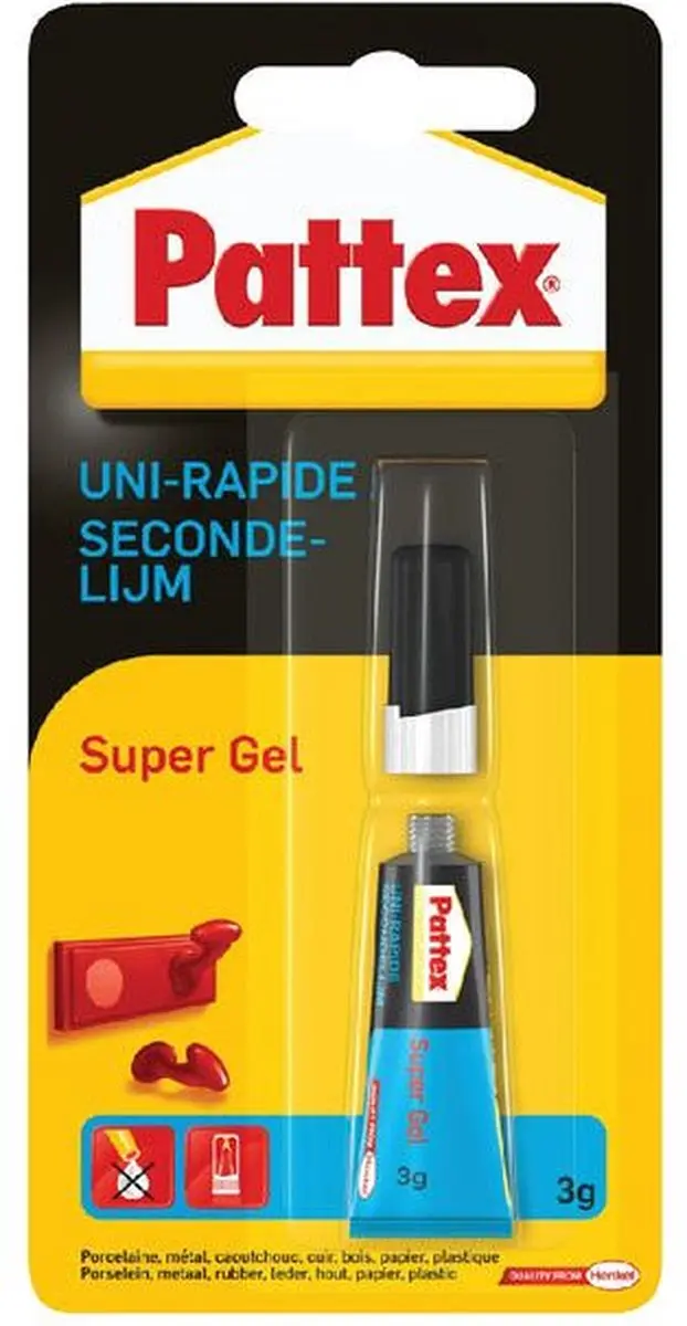Secondenlijm pattex super gel 3gr