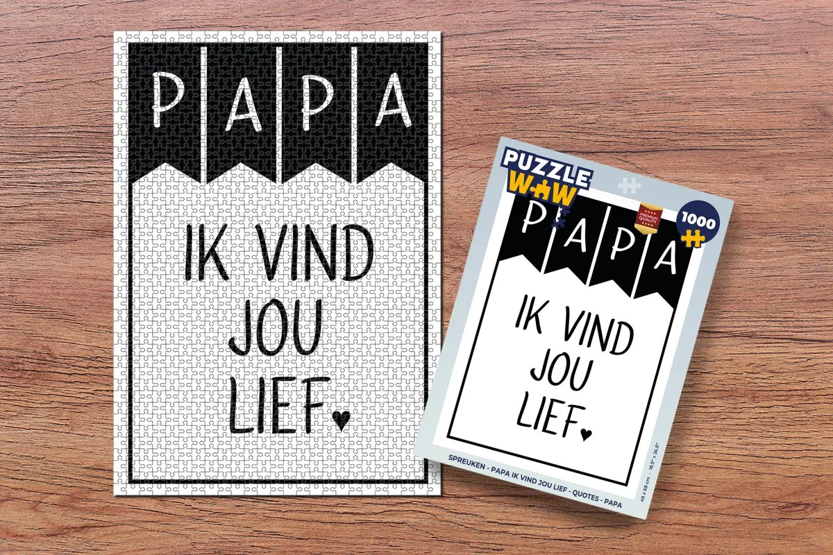 PuzzleWow Spreuken Papa Ik Vind Jou Lief Legpuzzel 1000 Stuks - Multicolor