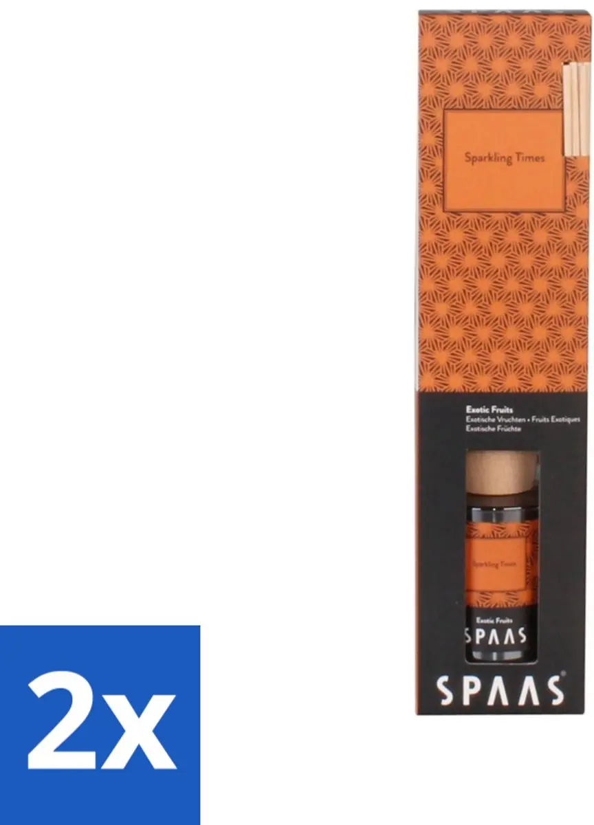 Spaas - Geurstokjes - Sparkling Times - Exotische Vruchten - 80 ml - Voordeelverpakking - 2 stuks