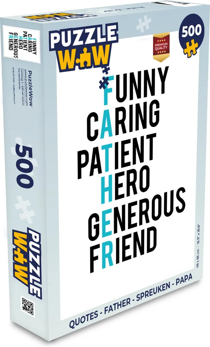 PuzzleWow Quotes Father Legpuzzel 500 Stuks